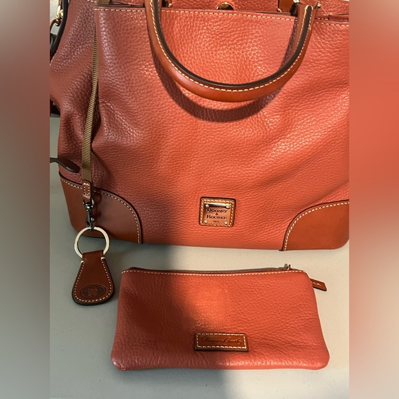 Dooney & Bourke Pebble Leather Satchel + Matching Pouch - Picture 7 of 11